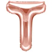 balon foliowy litera t rozowe zloto partydeco 14 ltr
