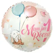 balon foliowy mam juz roczek kroliczek godan 18 rnd