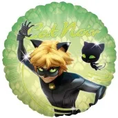balon foliowy miraculous czarny kot party factory 18 rnd