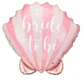 balon foliowy muszelka bride to be rozowy jasny partydeco 25 cali