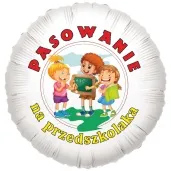 balon foliowy pasowanie na przedszkolaka tablica bialy 18 rnd