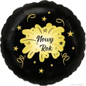 balon foliowy szampanski nowy rok czarny 18 rnd