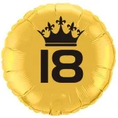 balon foliowy urodziny 18 zloty 18 rnd