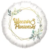balon foliowy wieczor panienski eukaliptus gold bialy 18 rnd