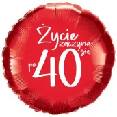 balon foliowy zycie zaczyna sie po 40 czerwony 18 rnd