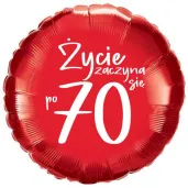 balon foliowy zycie zaczyna sie po 70 czerwony 18 rnd