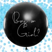 balon gender reval boy or girl chlopiec czarny partydeco 100 cm