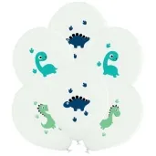 balon wesole dinozaury bialy congee 15 6 szt