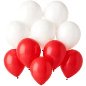 balony bialo czerwoni 10 10 szt