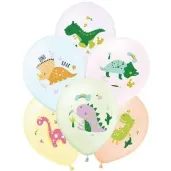 balony dinozaury bajkowe pastel mix partypal 12 6 szt