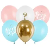 balony gender reveal boy or girl mix partydeco 12 6 szt