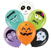 balony halloween monsters pastel mix partypal 12 6 szt