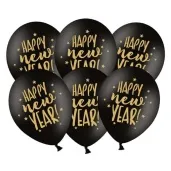 balony happy new year pastel czarny partydeco 12 6 szt