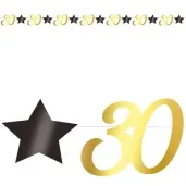 baner 30 urodziny gwiazdy czarno zloty guirca 3 m