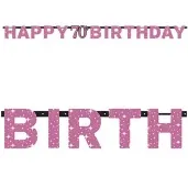 baner 70 urodziny sparkling celebrations pink amscan 213 cm