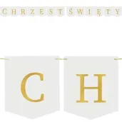 baner chrzest swiety bialy partydeco 200 cm