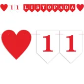 baner flagi 11 listopada serca czerwony 2 3 m