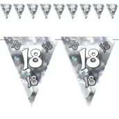 baner flagi 18 urodziny blyski szaro srebrne 3 6 m