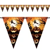 baner flagi dynie i czarownica halloween guirca 3 m