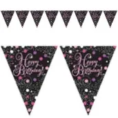 baner flagi happy birthday sparkling celebrations pink amscan 400 cm