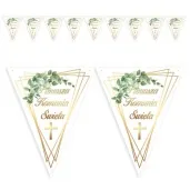 baner flagi i komunia swieta zielona galazka 3 6 m