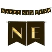 baner happy new year czarny partypal 250 cm