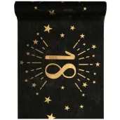 bieznik 18 urodziny czarno zloty santex 500 x 30 cm