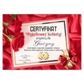 certyfikat foto wyjatkowa kobieta a4
