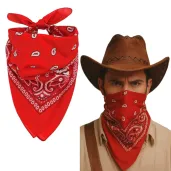 chusta kowbojska bandana czerwona aster 50x50 cm