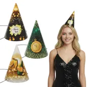 czapeczki imprezowe na sylwester nowy rok szampanski nowy rok 3 szt