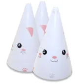 czapeczki papierowe slodki kotek bialy rozowy congee 6 szt