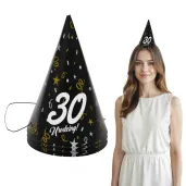 czapeczki urodzinowe 30 urodziny glamour birthday 3 szt