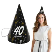 czapeczki urodzinowe 40 urodziny glamour birthday 3 szt