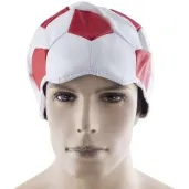 czapka kaszkiet kibica bialo czerwony funny fashion