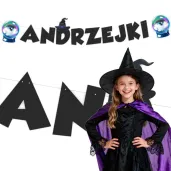 dekoracja do powieszenia na andrzejki baner wrozbita maciej girlanda papierowa 2 m