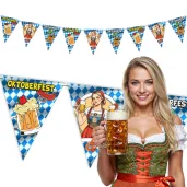 dekoracja do powieszenia na oktoberfest baner flagi oktoberfest po bawarsku girlanda papierowa