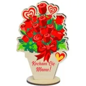 dekoracja drewniana 3d dzien matki kocham cie mamo 14 cm