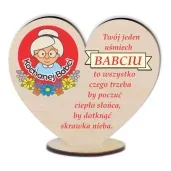 dekoracja drewniana 3d serduszko kochanej babci 10 cm
