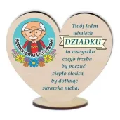 dekoracja drewniana 3d serduszko kochanemu dziadkowi 10 cm