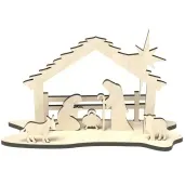 dekoracja drewniana szopka 15x12 cm