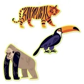 dekoracja kartonowa dzungla bungla ze gorylem mix 29 cm 3 szt