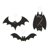 dekoracja kartonowa nietoperze czarna 10 cm 6 szt
