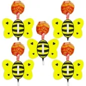 dekoracja kartonowa pszczolka na lizak 5 szt