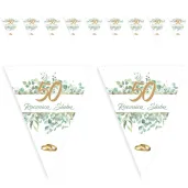 dekoracja na 50 rocznice slubu baner girlanda papierowa zlote gody 3 6 m