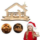 dekoracja na boze narodzenie drewniana figurka szopka betlejemska stajenka 15x12 cm