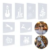 dekoracja na boze narodzenie swieta szablony do sniegu okienne mikolajki wigilia 8 szt