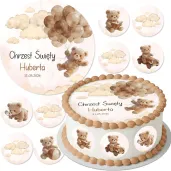 dekoracja na chrzest swiety chlopca dziewczynki personalizowany oplatek na tort bezowy mis 1 8
