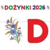dekoracja na dozynki gminne 2026 baner girlanda papierowa chabry zloty na festyn zniwa