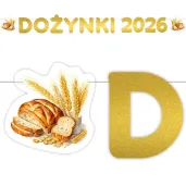 dekoracja na dozynki gminne 2026 baner girlanda papierowa klosy zboz zloty na festyn zniwa