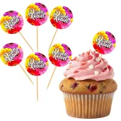 dekoracja na dzien kobiet pikery na babeczki muffinki kolorowe gerbery 6 szt